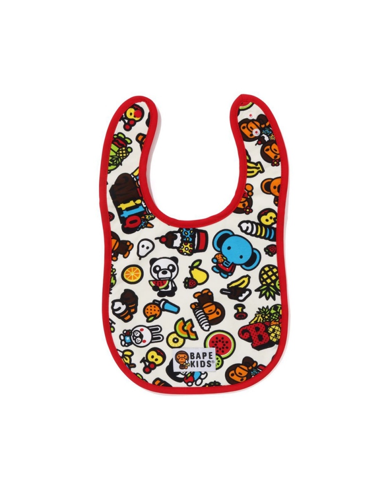 Hauts Bape Babies Baby Milo Mixed Fruit Bib Blanche Enfant | SRN-92668512